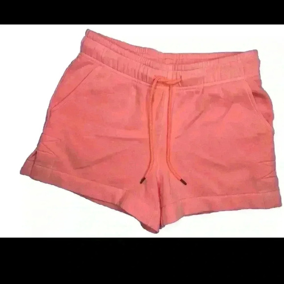 Universal Thread Fleece Shorts Womens Elastic Waist Bright Coral - Picture 1 of 7